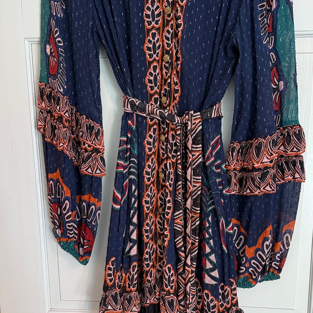 FARM Rio Navy and Coral Long Sleeve Dress - Picture 5 of 10